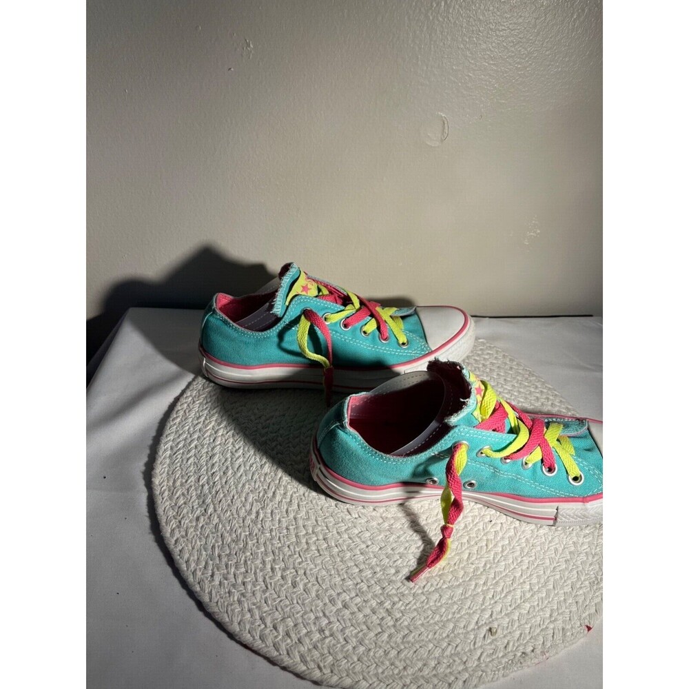 WOMENS CONVERS ALLSTAR WOMENS SNEAKERS DOUBLE LACES AQUA SIZE 7 - Picture 3 of 6